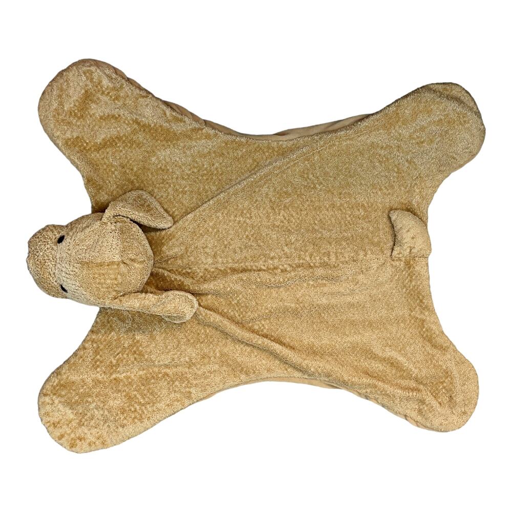 Gund Puddles Cuddles Tan Brown Puppy Dog Infant Baby Tummy Mat Plush Blanket